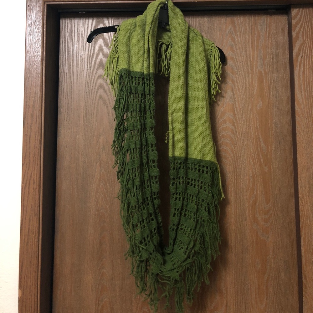 Green Two-Tone Infinity Scarf